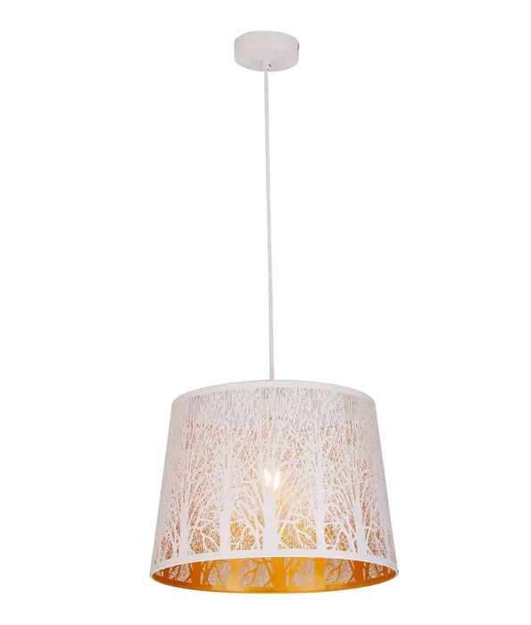 PENSHADE: Laser Cut Tree Pattern Iron Interior Pendant Light (Available in Black & White)