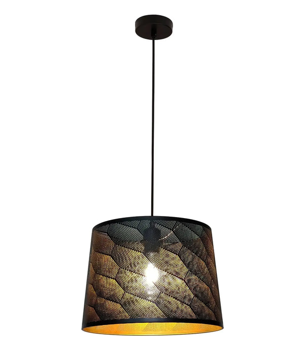 PENSHADE: Iron Interior Pendant Light with Laser Cut Honeycomb Pattern (Available in Black & White)