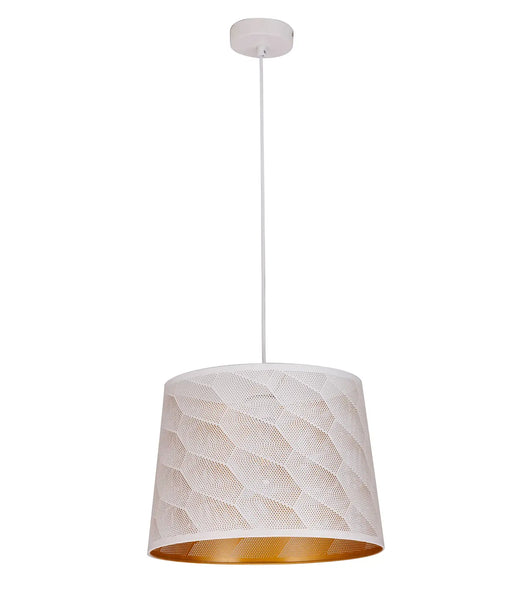 CLA PENSHADE: Iron Interior Pendant Light with Laser Cut Honeycomb Pattern (Available in Black & White)