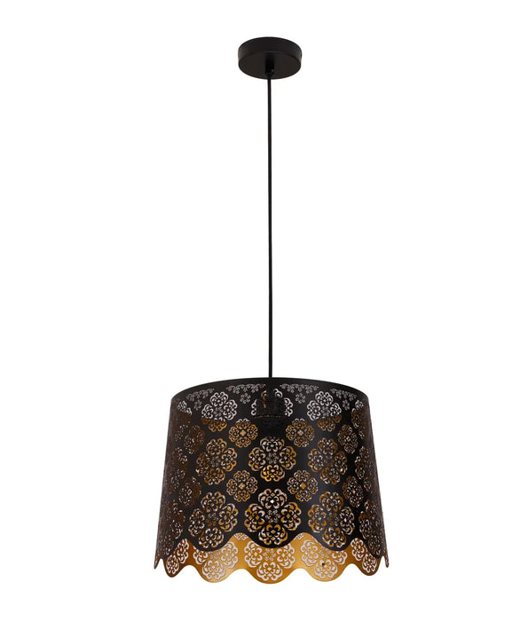 PENSHADE: Iron Interior Pendant Light with Laser Cut Flower Pattern