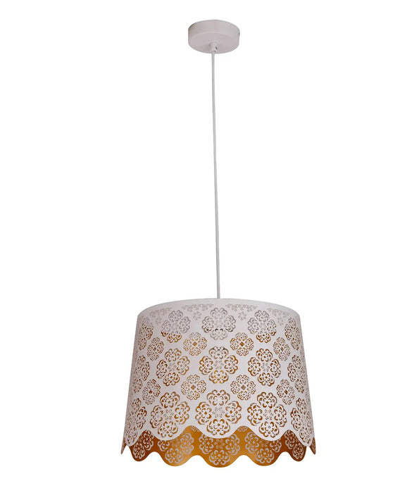 PENSHADE: Iron Interior Pendant Light with Laser Cut Flower Pattern