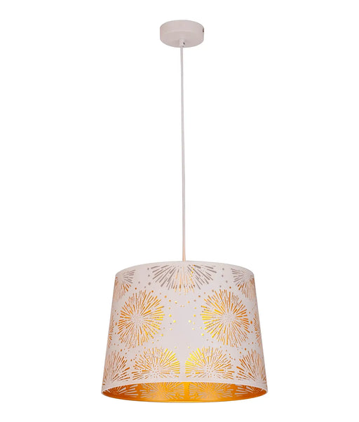 CLA PENSHADE: Iron Interior Pendant Light with Laser Cut Starburst Pattern (Available in Black & White)