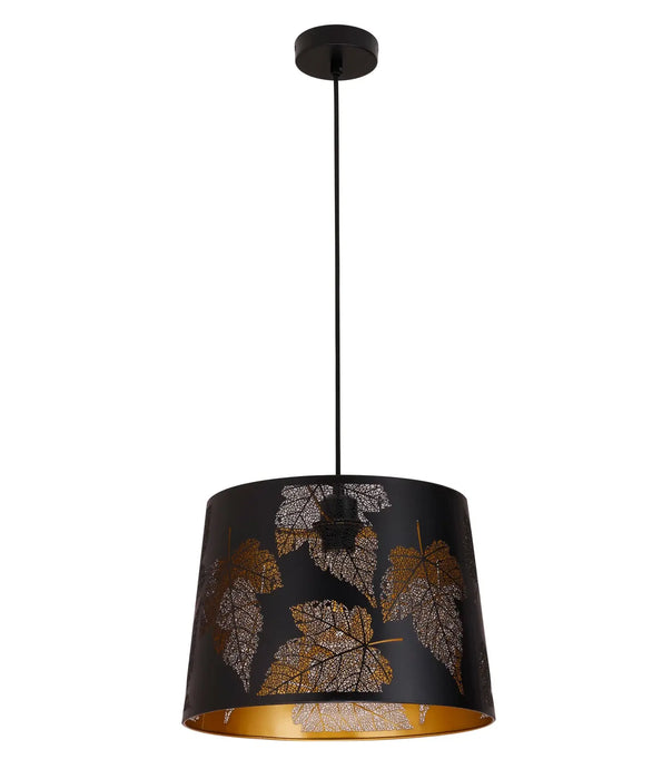 CLA PENSHADE: Laser Cut Maple Leaf Pattern Iron Interior Pendant Light (Available in Black & White)