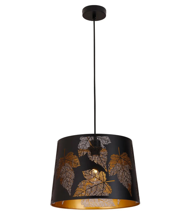 PENSHADE: Laser Cut Maple Leaf Pattern Iron Interior Pendant Light (Available in Black & White)