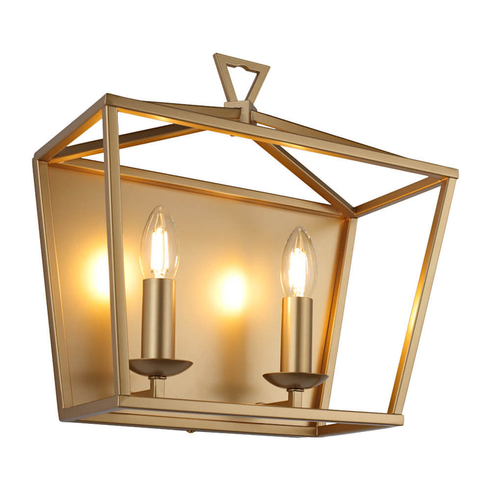 Cougar PERIGAN: Metal 2 Light Wall Light (Available in Black & Matt Gold)