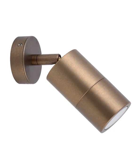 GU10 IP65 Adjustable Exterior Wall Pillar Spot Lights (Available in Aged Brass & Solid Polished Brass)