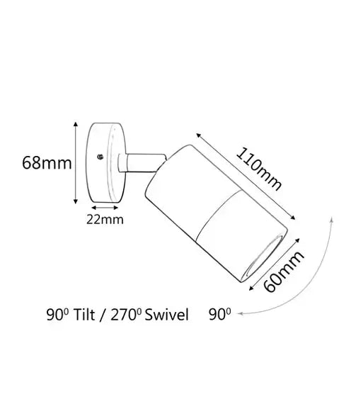 GU10 IP65 Adjustable Exterior Wall Pillar Spot Lights (Available in Aged Brass & Solid Polished Brass)