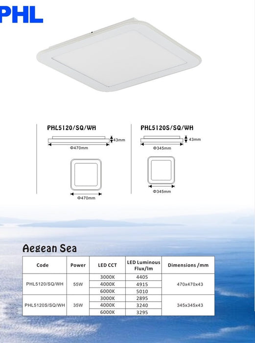 Aegean Sea Square LED Oyster