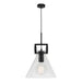 Cougar PIERRE: 1 Light Pendant with Clear Glass Shade (Available in Black & Gold Finish)