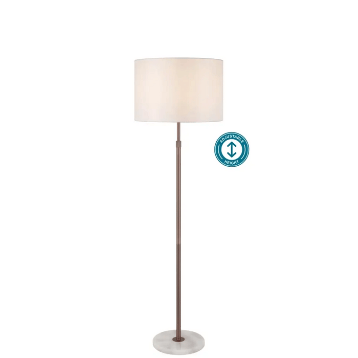 PLACIN Adjustable Floor Lamp with Marble Base and Fabric Shade
