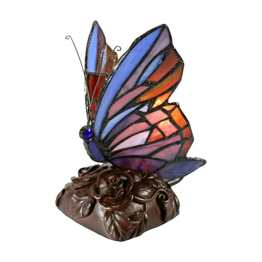 G&G Bros Purple Butterfly Leadlight Table Lamp