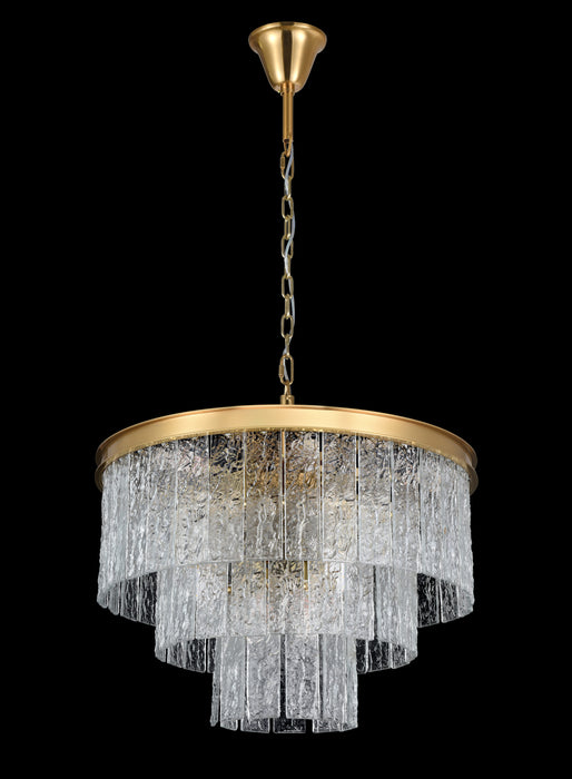 PALAZZO - 11L Brushed Brass 3D Glass Pendant 240V E14