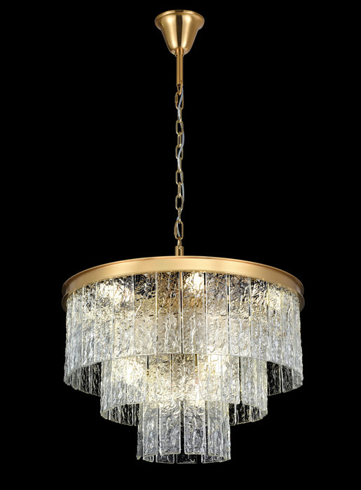 PALAZZO - 11L Brushed Brass 3D Glass Pendant 240V E14