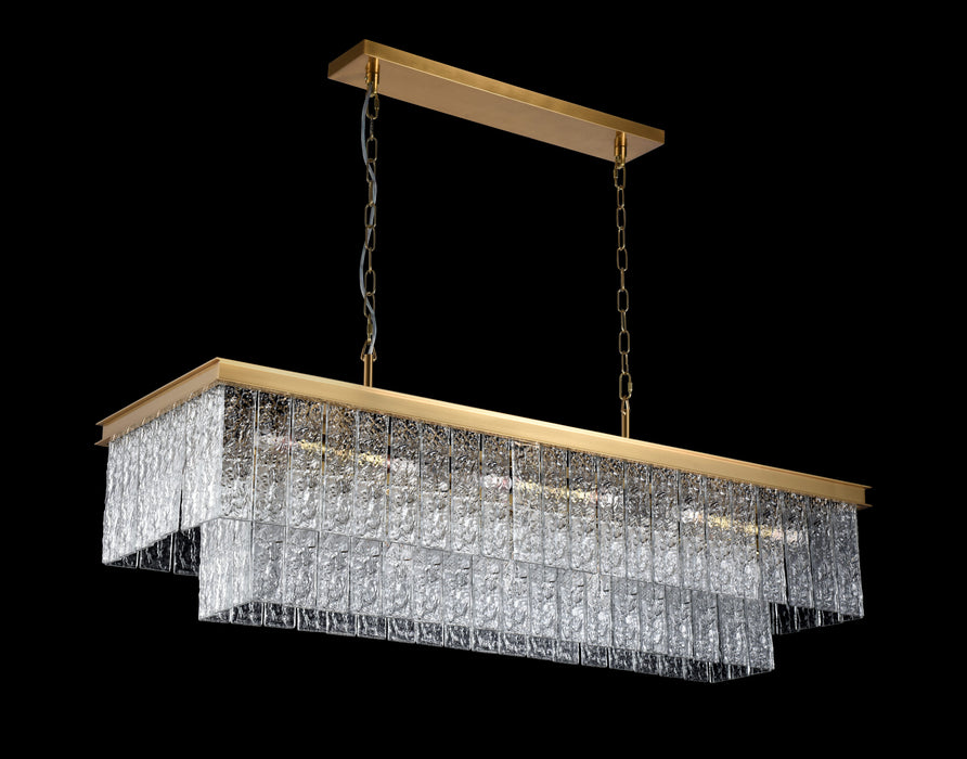 PALAZZO - 17L Brushed Brass 3D Glass Pendant 240V E14