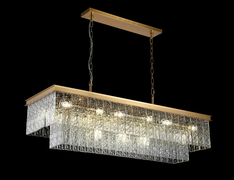 PALAZZO - 17L Brushed Brass 3D Glass Pendant 240V E14