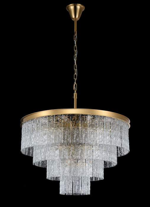 PALAZZO - 21L Brushed Brass 3D Glass Pendant 240V E14