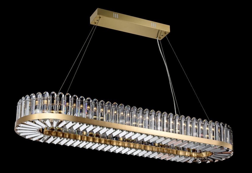 PALLADIO - 12L Brushed Brass Crystal Long Pendant 240V E14