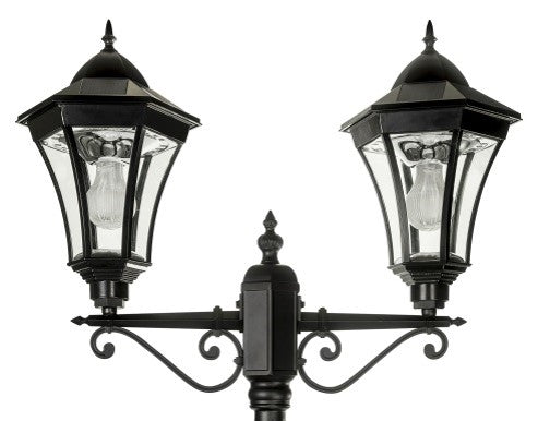 Traditional Multi Head Solar Post Light