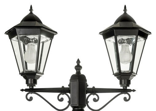 Traditional Multi Head Solar Post Light