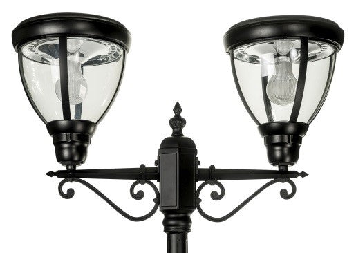 Traditional Multi Head Solar Post Light