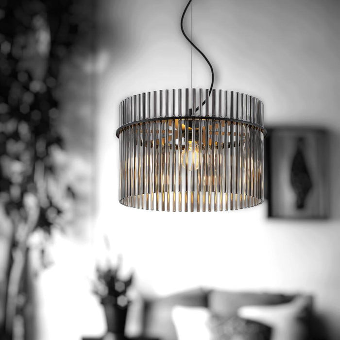 QUILO: Glass Drum Pendant (Available in 1 Light and 5 Light)