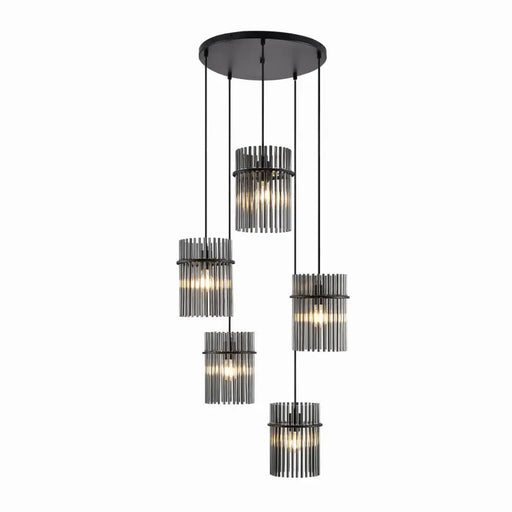Telbix QUILO: Glass Drum Pendant (Available in 1 Light and 5 Light)