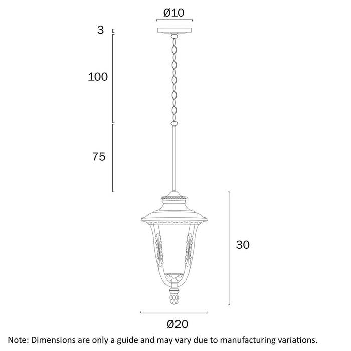 RAMIRO: Vintage Traditional Coach-Style Design Pendant Light (Available in Bronze & Black | 20cm & 25cm)