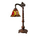 G&G Bros Red Camellia Edwardian Leadlight Table Lamp