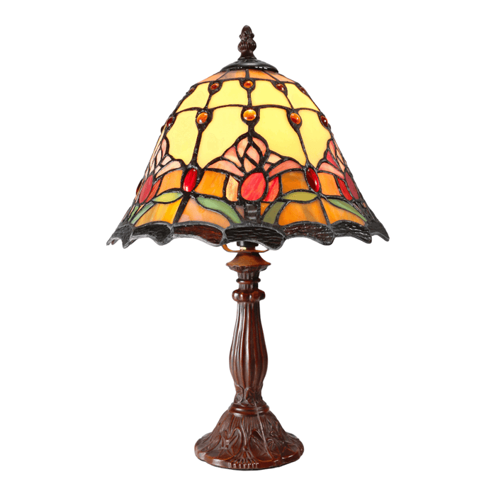 G&G Bros Red Tulip Leadlight Table Lamp (Avail in 2 sizes)