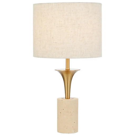 Telbix RENARA: Contemporary Design Table Lamp with Cylindrical Marble Base (Available in Grey, Gold & Green)