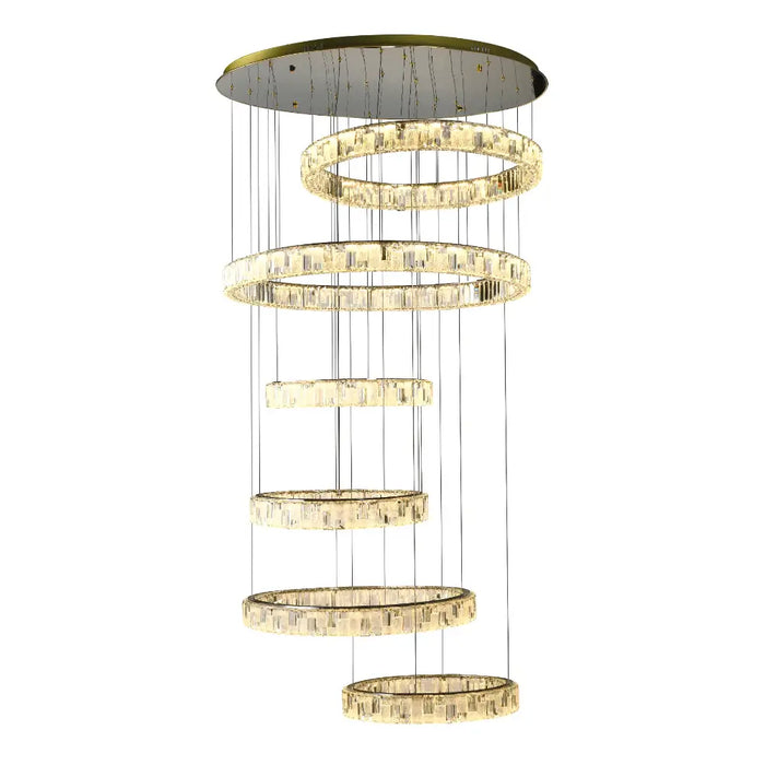 Telbix RIAS: Crystal LED Pendant Light (Available in Gold & Chrome, 1,2, 3 & 6 Tier)