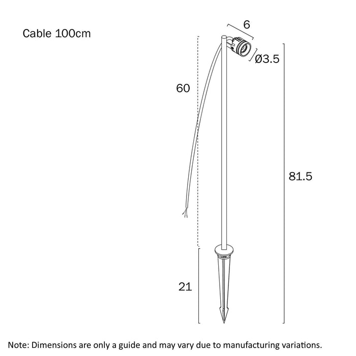 RILTO: 24V Exterior LED 60cm Garden Post Spike Light (Available in Rust, Green & Black)