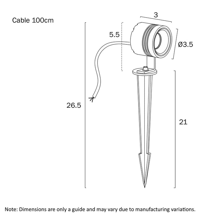 RILTO: 24V Exterior LED Garden Spike Light (Available in Rust, Green & Black)