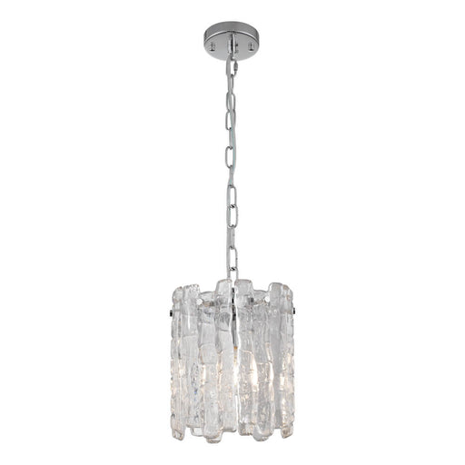 Cougar RIVIERA: Elegant Clear Ice Glass Panels Pendant Light (Available in 1 Light, 5 Light &10 Light | Chrome & Gold)