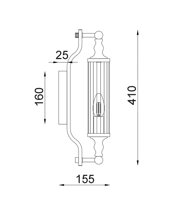 RODILLO: Interior Tubular Clear Glass Wall Lights (Available in Black, White, Antique Brass, Chrome & Satin Chrome)