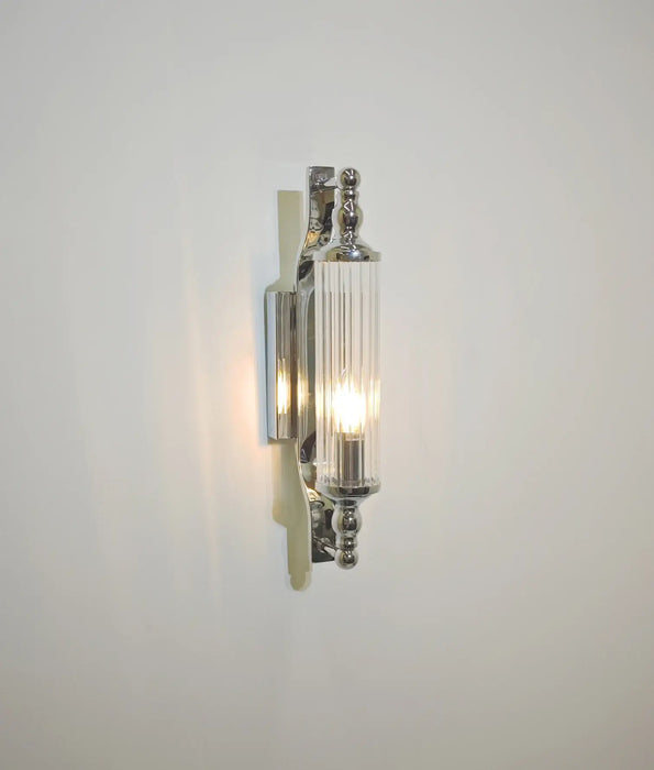 RODILLO: Interior Tubular Clear Glass Wall Lights (Available in Black, White, Antique Brass, Chrome & Satin Chrome)