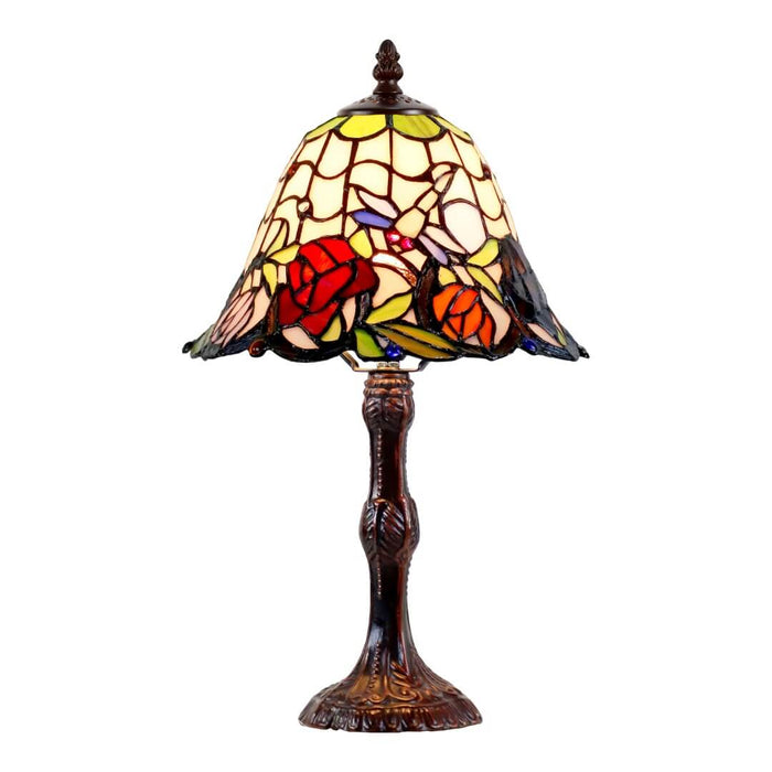 G&G Bros Rose & Dragonfly Leadlight Table Lamp (Avail in 2 sizes)