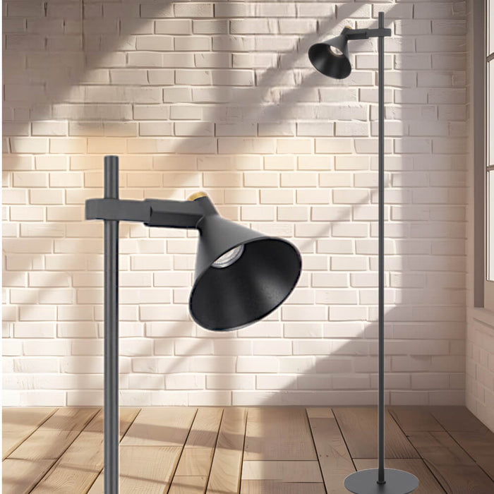 ROSNER: Iron Floor Lamp with Adjustable Lamp Head (Available in Black & White)