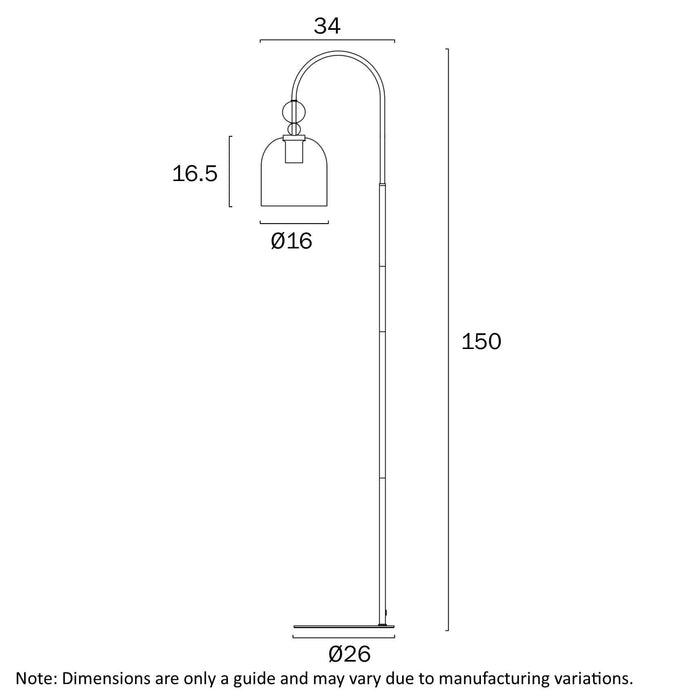ROTIF: Modern Brass Floor Lamp with Glass Shade