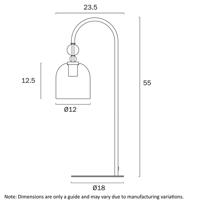ROTIF: Modern Brass Table Lamp with Glass Shade