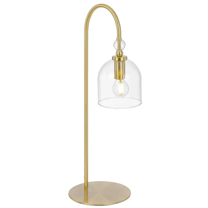 Telbix ROTIF: Modern Brass Table Lamp with Glass Shade
