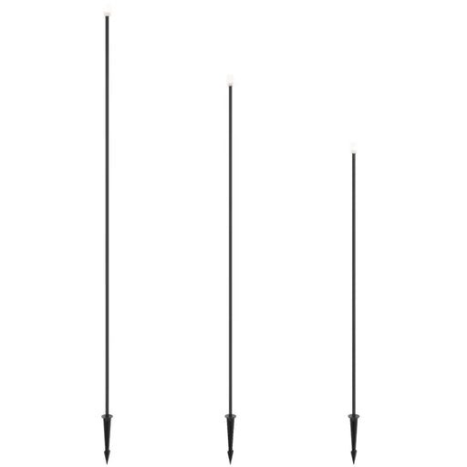 Telbix RUSH: 3 Pack Slim Black 24V IP65 Exterior LED Garden Spike Post Light