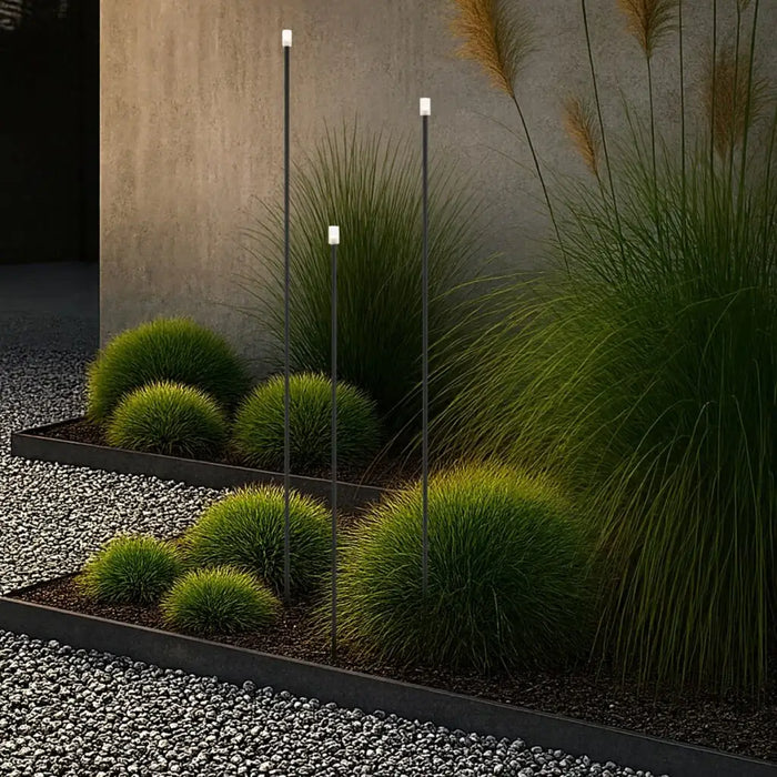 RUSH: 3 Pack Slim Black 24V IP65 Exterior LED Garden Spike Post Light