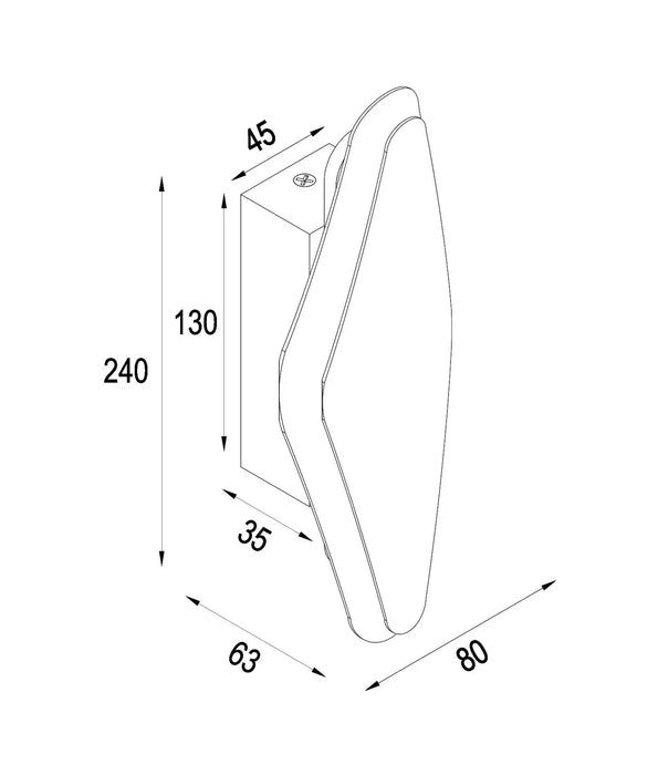 SANTIAGO: City Series Dimmable LED Tri-CCT Interior Oval Wall Light