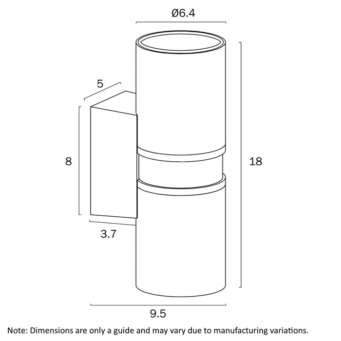 SARNEL: Exterior Up/Down Wall Light (Available in Brass & Rust)