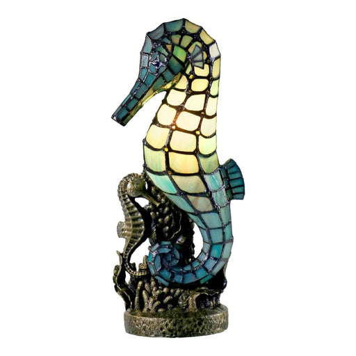 G&G Bros Seahorse Tiffany Leadlight Table Lamp