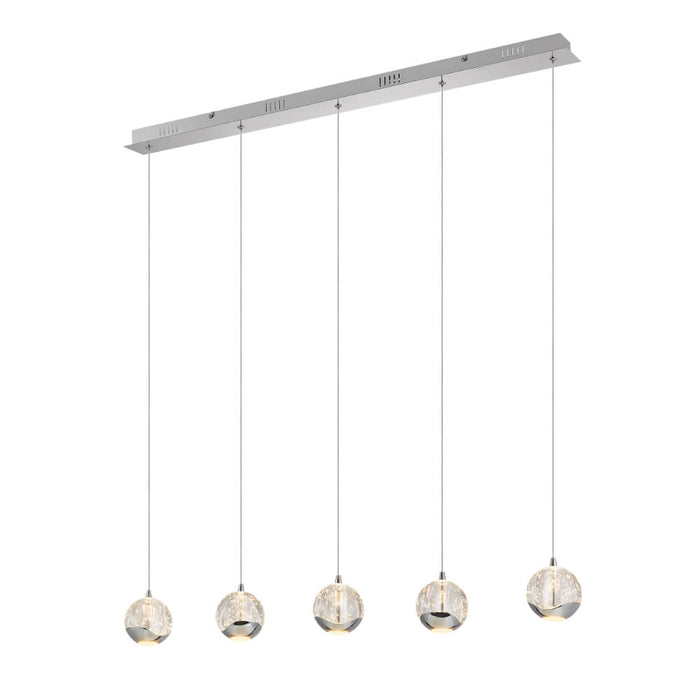 SEGOVIA: Elegant Linear Glass LED Bar Pendant Light (avail in Chrome & Gold)