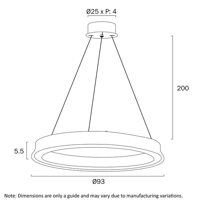 SERDA: White 3CCT Contemporary LED Ring Pendant Light (Available in 63cm & 93cm)
