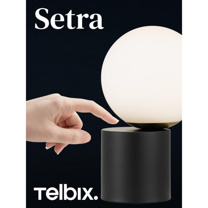 SETRA: Round Glass Shade Touch Table Lamp (Available in Antique Gold, Black & Nickel)