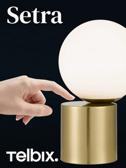 SETRA: Round Glass Shade Touch Table Lamp (Available in Antique Gold, Black & Nickel)